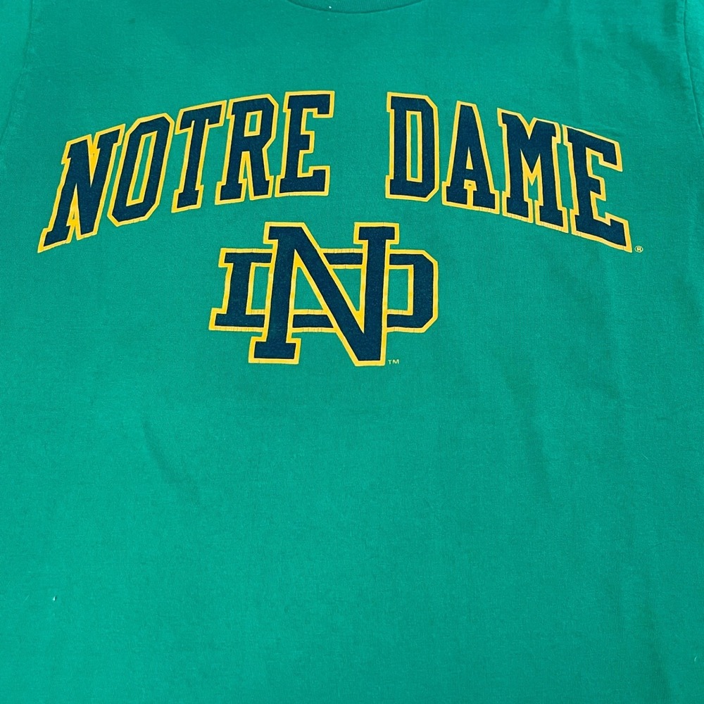 Vintage Notre Dame‎ Fighting Irish T Shirt Hammes Bookstore Navy Single Stitch M